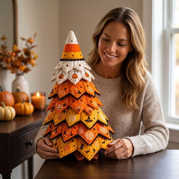 DIY Halloween tikattu kangaspuusarja, 3D ompeluartesetti Halloween-puu, C C