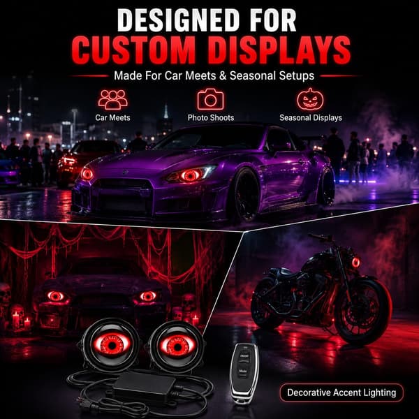 Demon Eyes Survival Kit, Dynamiska Demonögon Bilstrålkastare (6 Lägen-2PCS) 6 Modes-2PCS