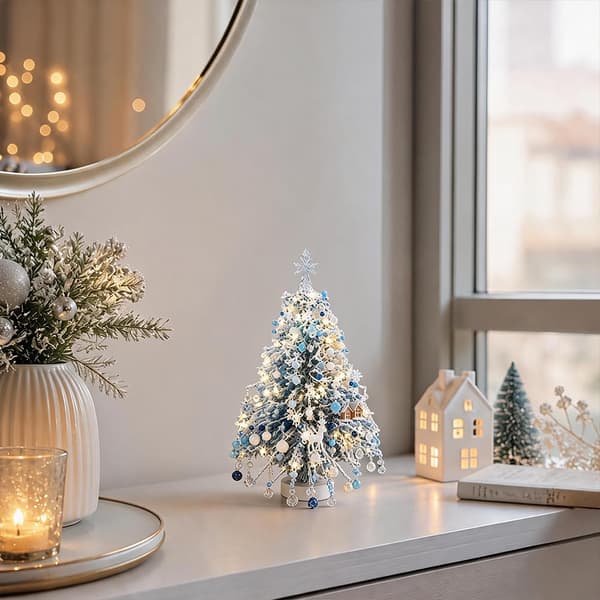 DIY Perlejuletresett, Krystallpynt med Metallstativ og Toppstjerne Style E