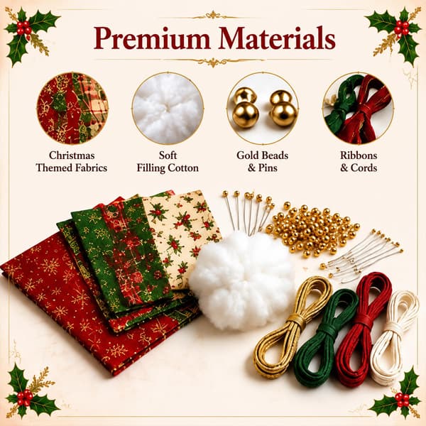 Juleklassikere Patchwork Ornament DIY Kit, Julemanden Patchwork Ornament Kit, DIY Stof Ornament Kit til Juleboligindretning, Nøddeknækker Nutcracker