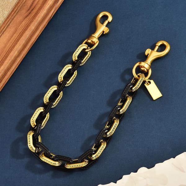 Väskberlock, söta handväskberlocker, väsktillbehörsberlocker, väskkedjor, handväskberlocker Black-Gold-Chain