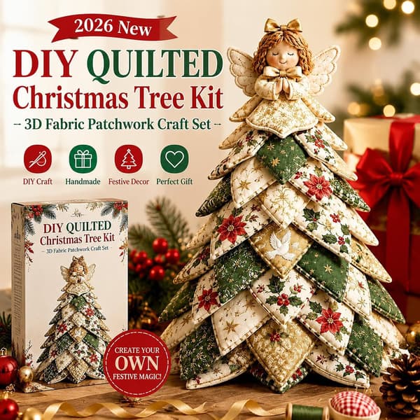 Atallit 2026 Nytt 3D DIY Quiltat Julgranskit Patchwork Hantverksset Elf