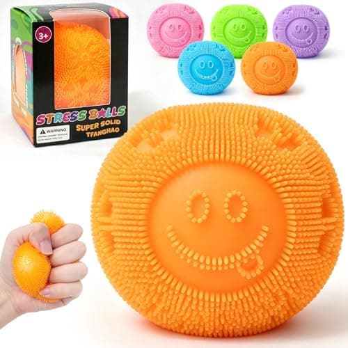 Fuzz Ball Squishy Stressbold, Fuzzball Squishy, Blødt Fidget Legetøj til Angstlindring, Sensorisk Squishy Bold Beroligende Taktilt Greb til Blød Stress Orange