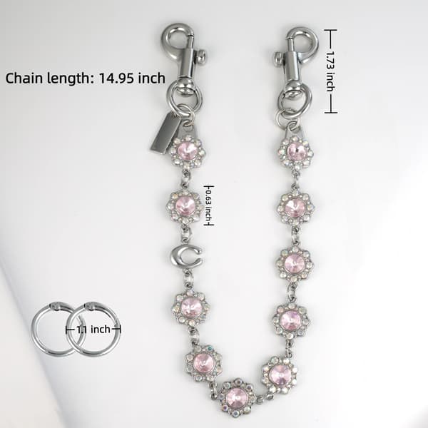 Väskberlocker för handväskor - Söt handväskkedjeberlock - Väskaccessoarer Berlocker för kvinnor Silver-pink 18in