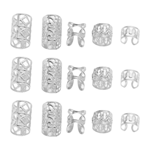 200 st hårflätpärlor flexibla legering utsökta fashionabla hårsmycken ringar för bröllopsfest silver