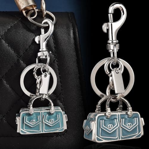 Väskberlock, söta handväskberlocker, väsktillbehörsberlocker, väskkedjor, handväskberlocker Handbag Blue-Silver