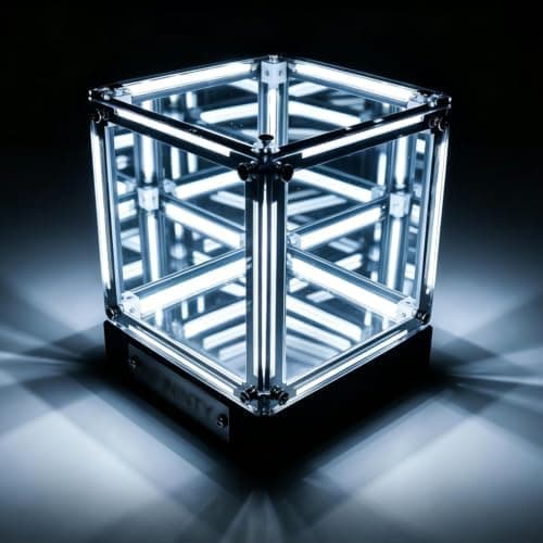 Teseracto Cubo, Cubo 4d Cube, Cubo Effect 4d, Cubo Effect Infinito 4d Med LED-lys, 3D LED 360 Hologram Kugle, Uendelig Dimensionslampe, Uendelig #a