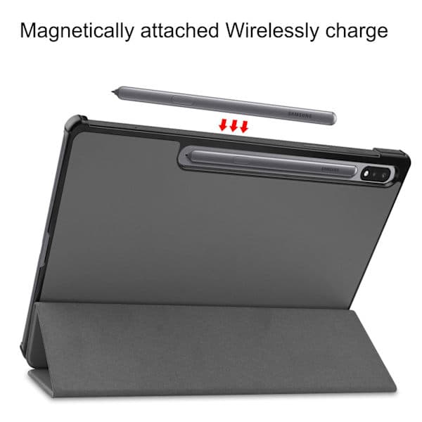 Samsung Galaxy Tab S7 Plus/FE/Lite Tri-fold etui PU læder/PC grå
