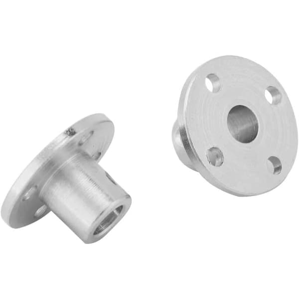 Flangekobling, 2 stk. M3 stiv flangekobling, motorakselkobling, forbindelse, indvendig diameter 6 mm, udvendig diameter 10 mm lysegrå