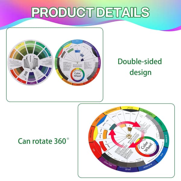 2 stk. farvehjulssæt, kunstmakeup-blandingsguide 5,5 tommer Classic 5.5"