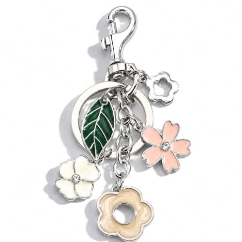 Väskberlocker för handväskor - Söt handväskkedjeberlock - Väskaccessoarer Berlocker för kvinnor Flower Charm - Silver