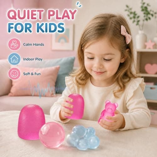4 stk. Taba Squishies Fidget Legetøj, Stressbolde til børn og voksne 3pink&bule