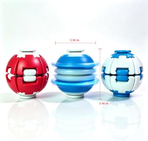 Tryk Spin Fidget Spinner-bold, Tryk & Spin Sensorisk Stressaflastende Fidget Roterende Bold, Bærbar Håndholdt Spinner-bold til Voksne, Kontor Skole White