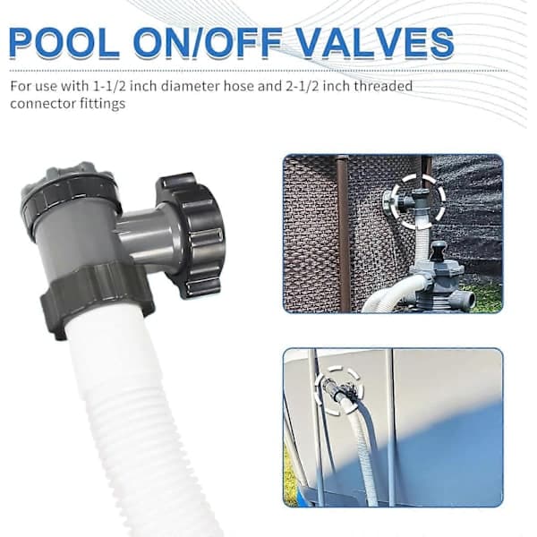 Indløbs-/udløbsventil til Coleman, Intex, Bestway poolpumpe reservedele, 38 mm slangekompatibel