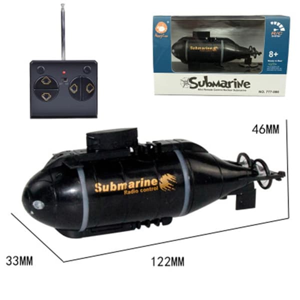 Mini RC ubåt fjernkontroll militær båtmodell Black