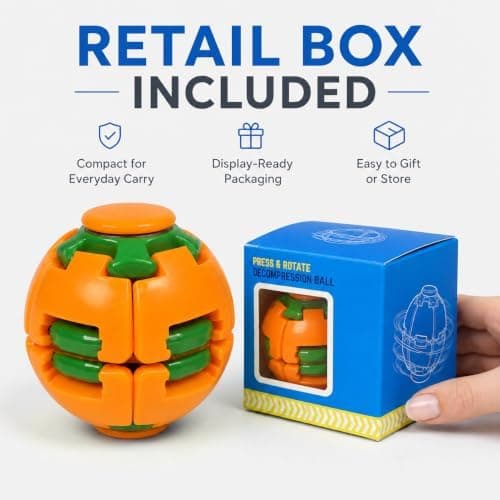 Tryck för att snurra Fidget Ball Leksak, Helix Core 3D Roterande Mekanisk Spinner