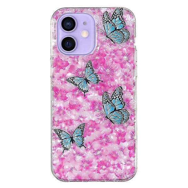 För iPhone 12 IMD Shell Mönster TPU Mobiltelefonfodral