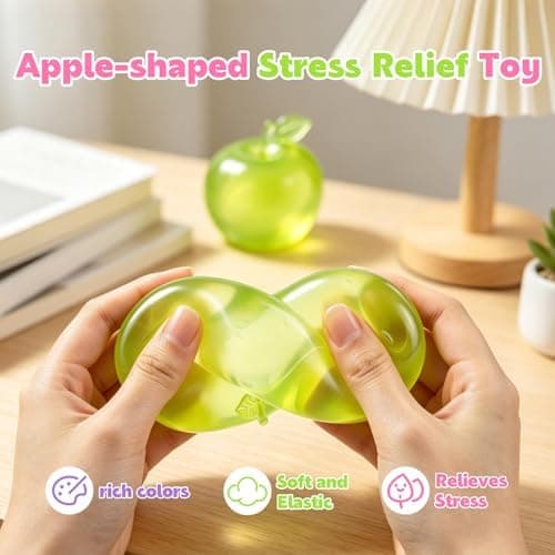 Æble Squishy, Sød Grøn Æble Squishy Sensorisk, Langsomt Stigende Frugt Squishies, Super Blød Fleksibel til Angstlindring (Cyan) Apple Squishy
