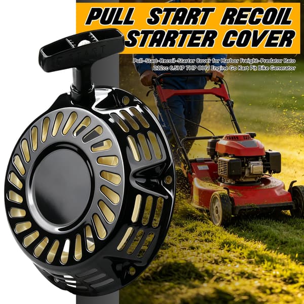 Trækstart-rekylstarterdæksel til Harbor Freight-Predator Rato 212cc 6.5HK 7HK OHV-motor Go Kart Pit Bike Generator Plæneklipper Medium
