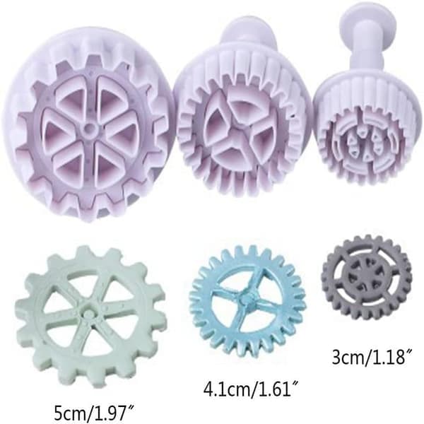 Kageforme, plastgear kageforme Steampunk fondantforme Gearformede fondantkageforme til cupcake-dekoration