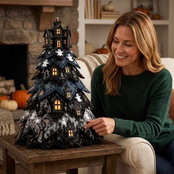 DIY Halloween Quilted Fabric Tree Kit, 3D Sewing Craft Halloween Tree, H H