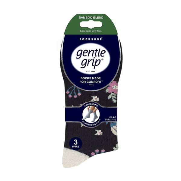 Gentle Grip - 6-pack damstrumpor i bambu utan resår Blush 4-8 UK