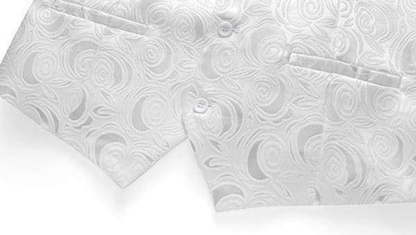 Herrvästar Slim Fit Herr Paisley Väst Kostym, Vit, Storlek M White M