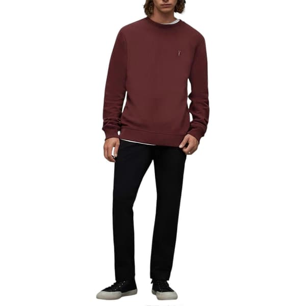 All Saints Reven Herre Sweatshirts Afslappet Pullover Vinter Jumper Maroon XL