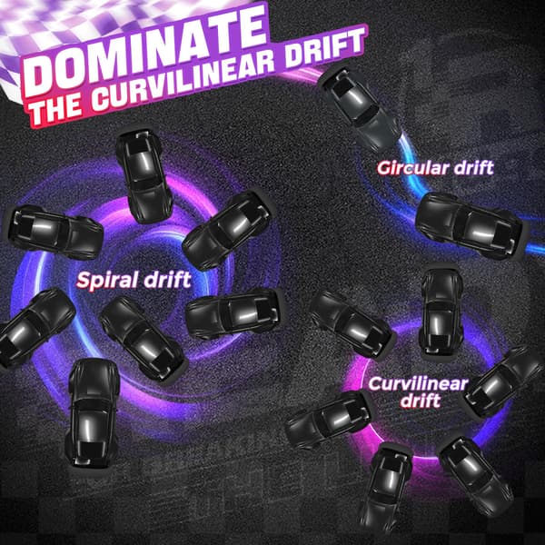 RC Driftbil, 1:24 Fjernstyret Bil med LED-lys, 3 Batterier Sort 3 Batteries Black