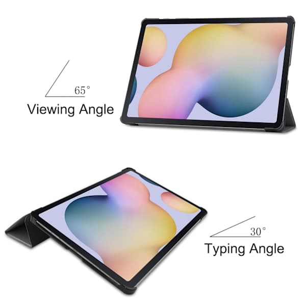 Samsung Galaxy Tab S7 Plus/FE/Lite Trefoldbart deksel PU-skinn/PC grå