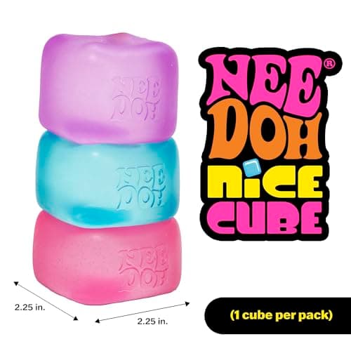 Schylling NeeDoh Nice Cube - Sensorisk klemmelegetøj med super solid squish - 2,25\" terning Blue