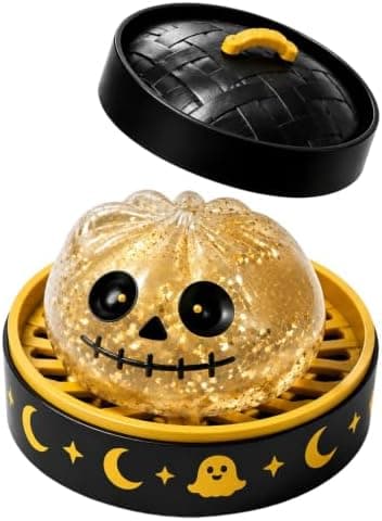 Halloween Spøgelse Dumpling Squishies Legetøj, Sød Spooky Klemme Squishy med Damper, Blød Sensorisk Fidget Stressbold til Halloween Festgaver, Style 2
