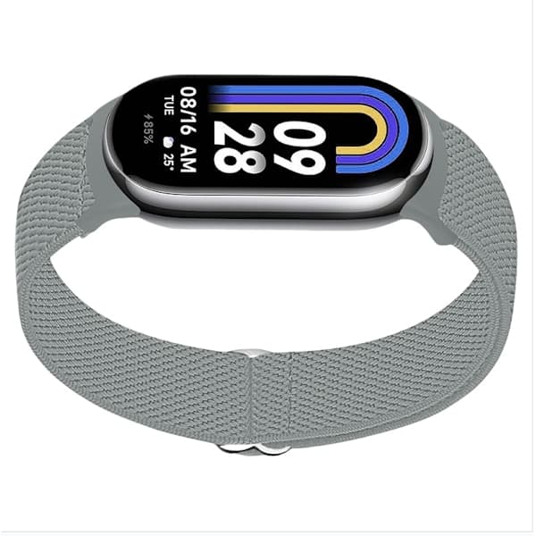 Joustava nailonhihna Xiaomi 8/9:lle (14mm) Harmaa Harmaa Grey