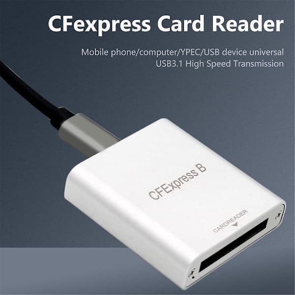 CFexpress-kortläsare Bärbar USB 3.1 Gen 2 10 Gbps CFE B Minneskortläsare Typ C
