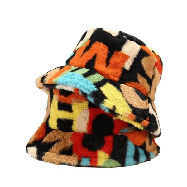 Fuzzy bøllehat til kvinder, pelslignende pelsbøllehat, farve1 color1