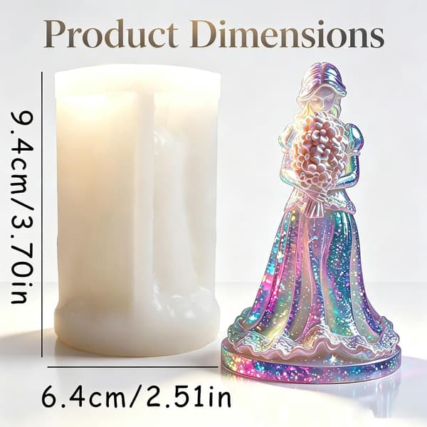 Engel Hold Buket Silikoneform til Epoxyharpiksstøbning Stearinlys Angle Bouquet Resin Mold