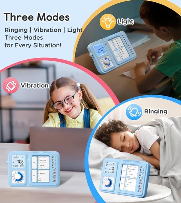 3-i-1 Visuel Timer & ADHD-værktøj til børn, voksne, opgavetimer med opgavekort, visuel tidsplan for børn med autisme