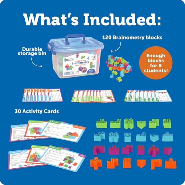 Learning Resources STEM Explorers Brainometry klassuppsättning - 3D-pussel hjärnspel, matematikmanipulativ och Montessori-leksaker för barn Brainometry Classroom Set