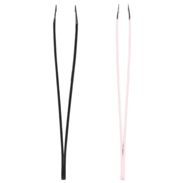 Pincetsæt til øjenbryn, 2 sæt med clips i rustfrit stål Make-up værktøj