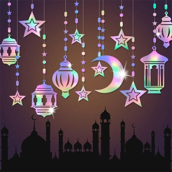 6-pack Eid al-Fitr festliga hängande spiralgirlanger Eid Mubarak
