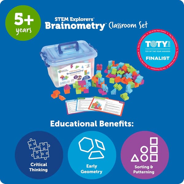 Learning Resources STEM Explorers Brainometry klassuppsättning - 3D-pussel hjärnspel, matematikmanipulativ och Montessori-leksaker för barn Brainometry Classroom Set
