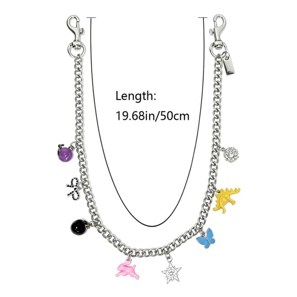 Väskberlock, söta handväskberlocker, väsktillbehörsberlocker, väskkedjor, handväskberlocker Chain-Silver-19.68in