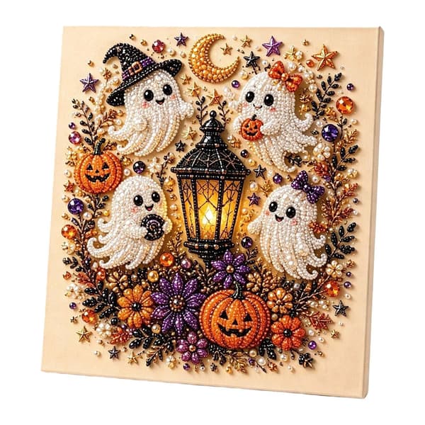 Perle Diamant Kunstsæt til Voksne, Halloween Spøgelse Diamantmaleri Sæt DIY Kits -05