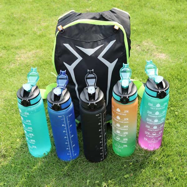 Vattenflaska Sport Drickskopp Plast Vattenkopp 1000ML grön grön green