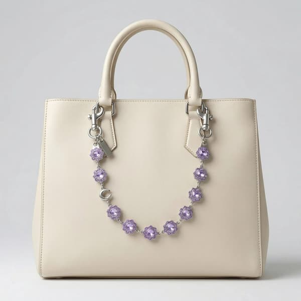 Väskberlocker för handväskor - Söt handväskkedjeberlock - Väskaccessoarer Berlocker för kvinnor Silver-violets-18in