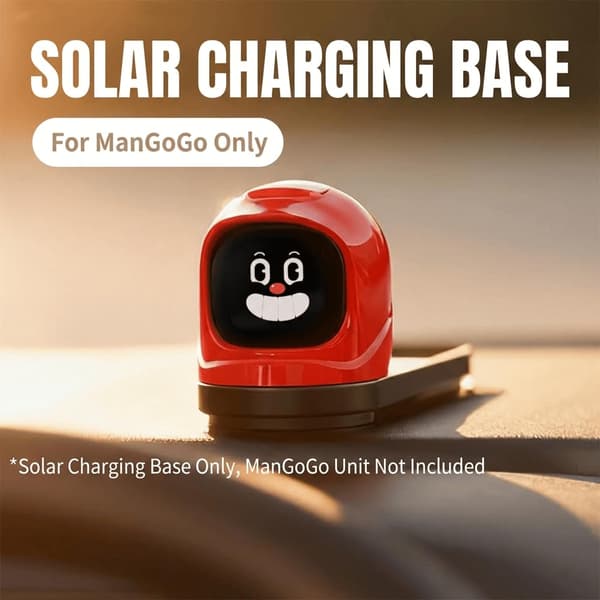 Smart bilinstrumentbräda robotprydnad, paket med vikbar solpanel-driven bas (vit, livfulla set)
