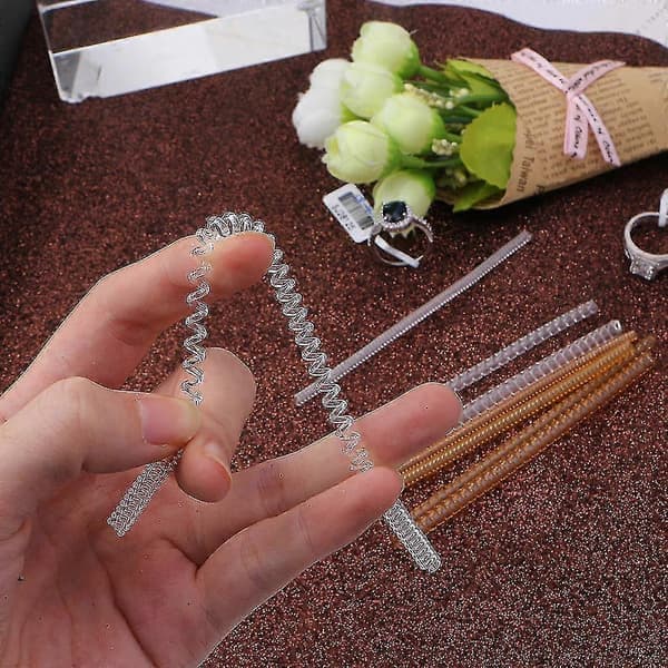 8x Ringstørrelsesjusterere Gennemsigtig Ring Stram Elastisk Ringbeskytter Klips