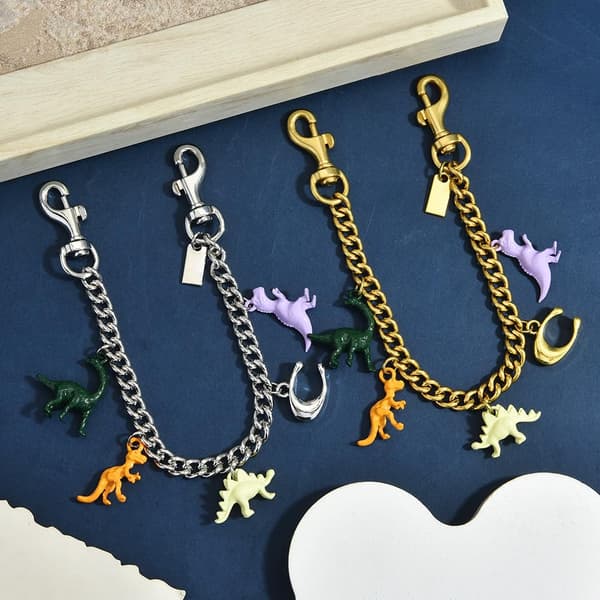 Väskberlocker för handväskor - Söt handväskkedjeberlock - Väskaccessoarer Berlocker för kvinnor C-dinosaur Chain - Silver