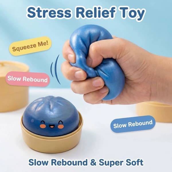 Dumpling Squishies Leksak, Jätteglittrande Dumpling, Färgglada Dumplings Stressbollar Fidget Sensorisk Leksak, Kläm Degboll Stresslindrande Hand
