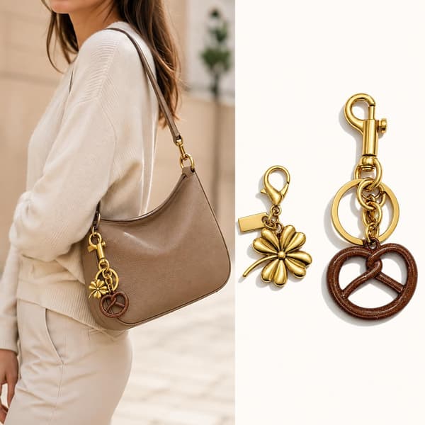 Väskberlocker för handväskor - Söt handväskkedjeberlock - Väskaccessoarer Berlocker för kvinnor Pearl-Gold 2
